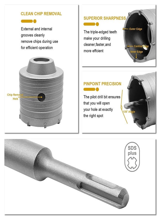 Inditrust 65 mm Concrete Wall Drill Bit Hole Saw Cutter with 300 mm Connecting Rod - Image 4